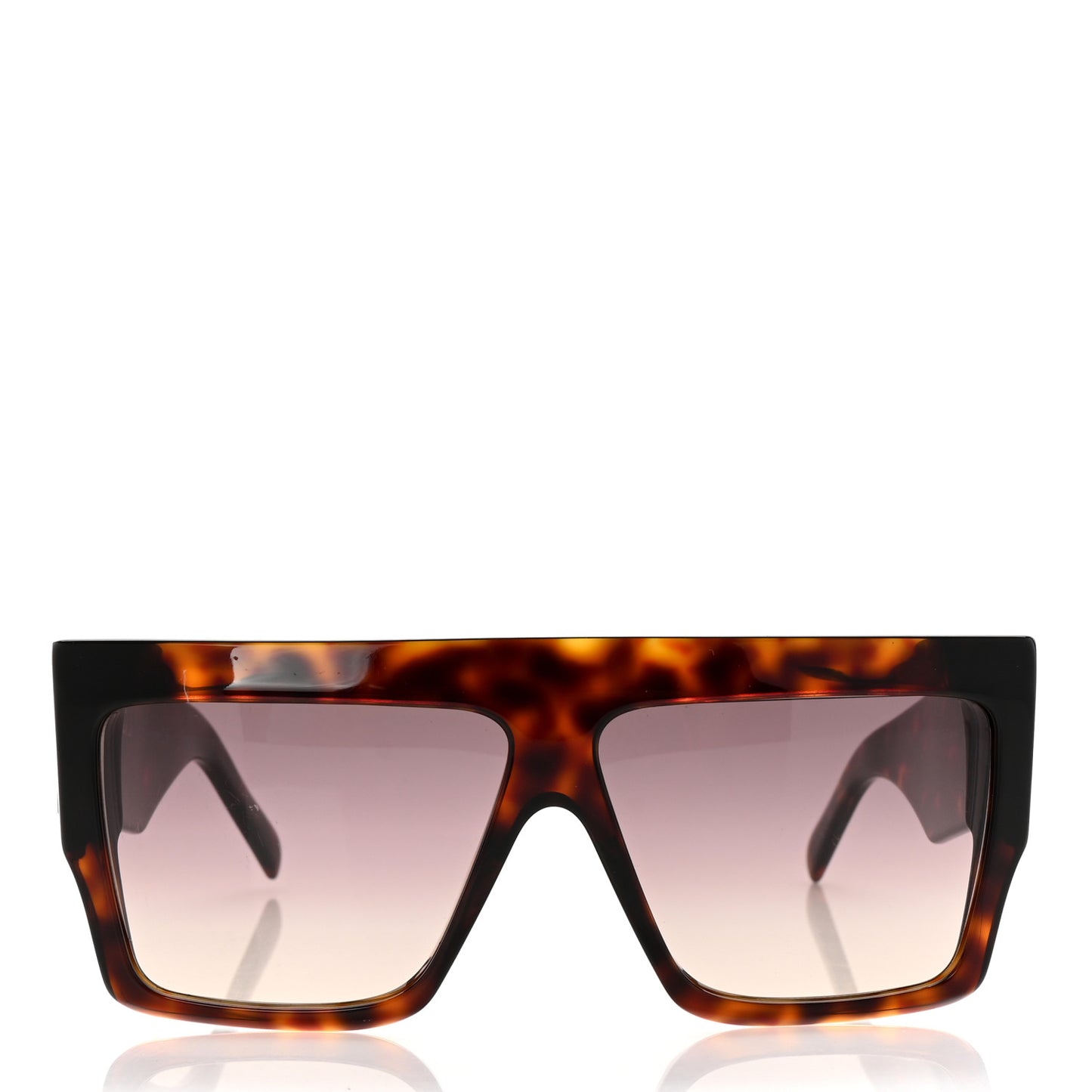 Acetate Flat Top Rectangular Sunglasses CL400921 Dark Havana