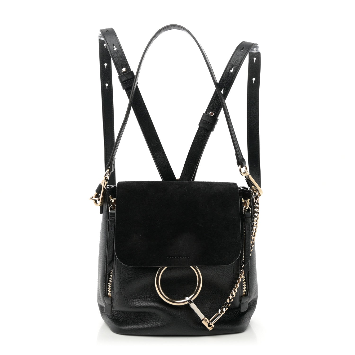 Chloe Suede Calfskin Small Faye Backpack Black 1 of 12