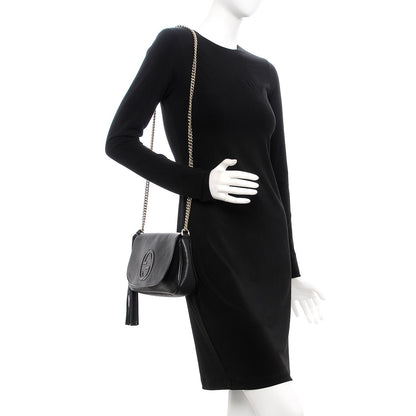 Gucci Pebbled Calfskin Medium Soho Flap Crossbody Black 2 of 7