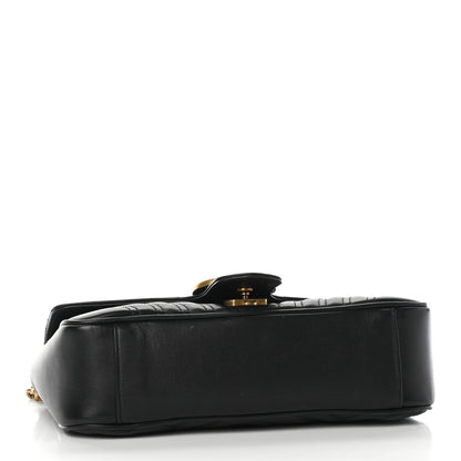 Gucci Calfskin Matelasse Small GG Marmont Shoulder Bag Black 3 of 5