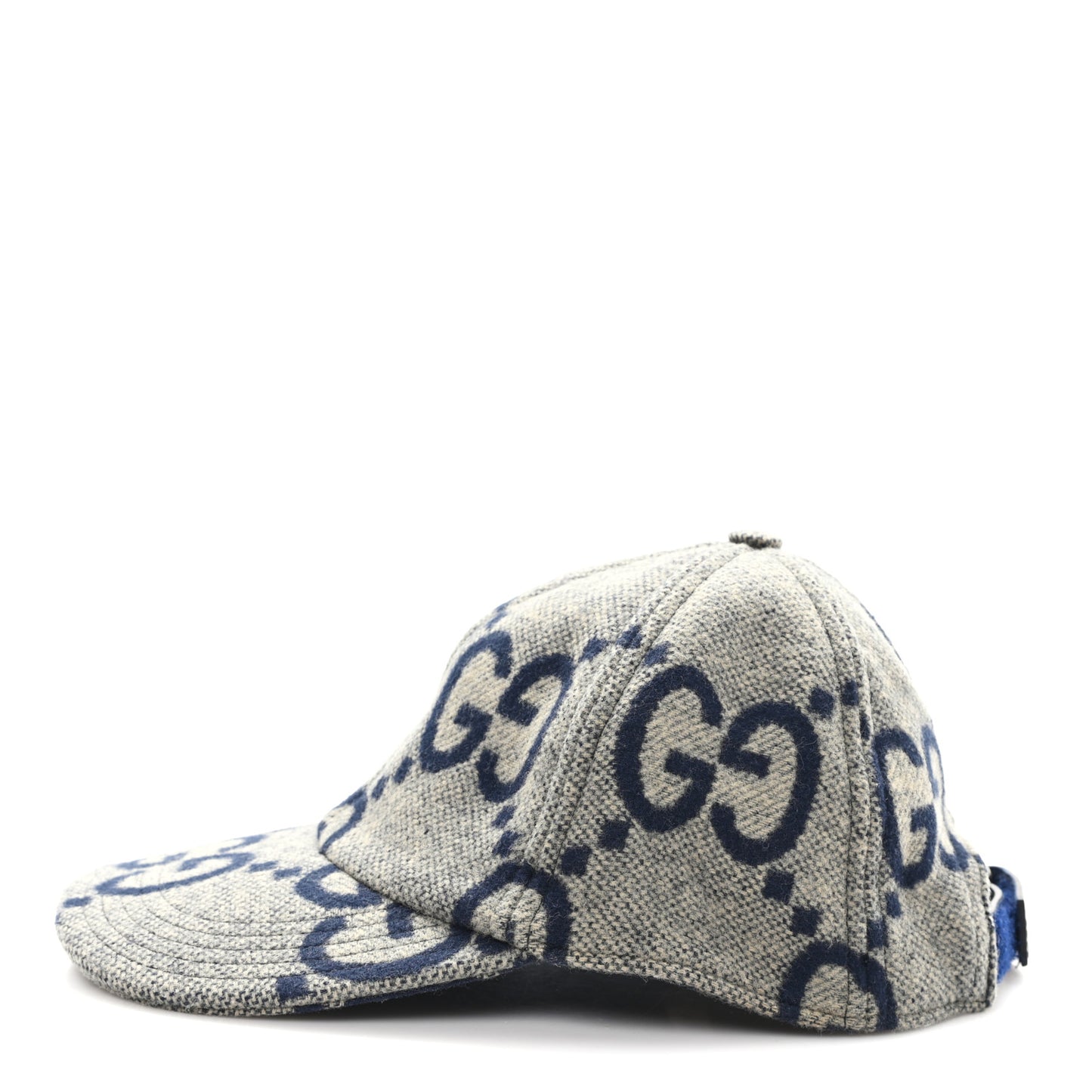 Wool Monogram Jumbo GG Antonio Baseball Hat M Grey