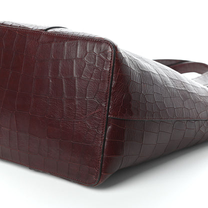 Mulberry Deep Calfskin Crocodile Embossed Kite Bucket Bag Oxblood 8 of 8