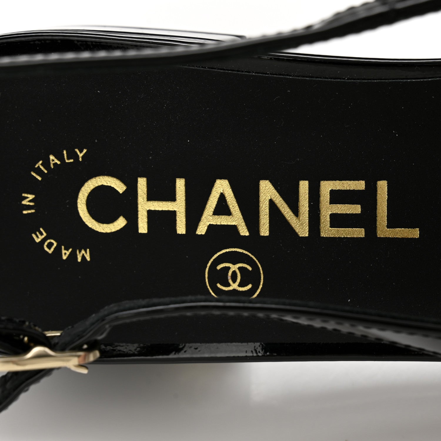 Chanel Patent Calfskin Cap Toe Slingback Flats 39 Black 6 of 9