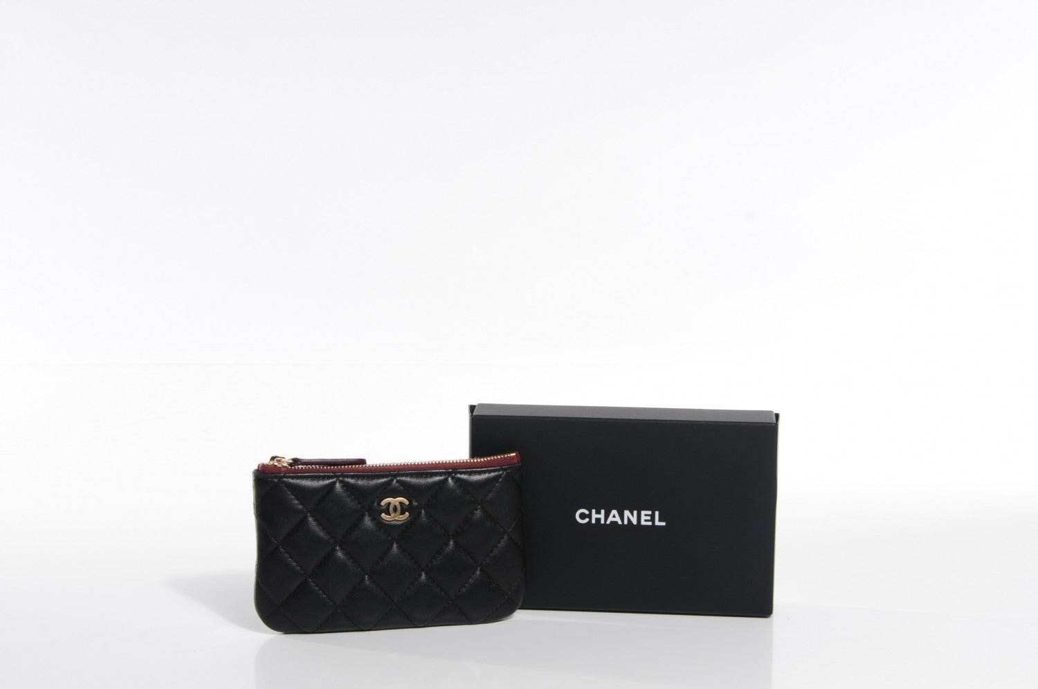 Chanel Lambskin Quilted Coin Purse Case Black 8 of 8