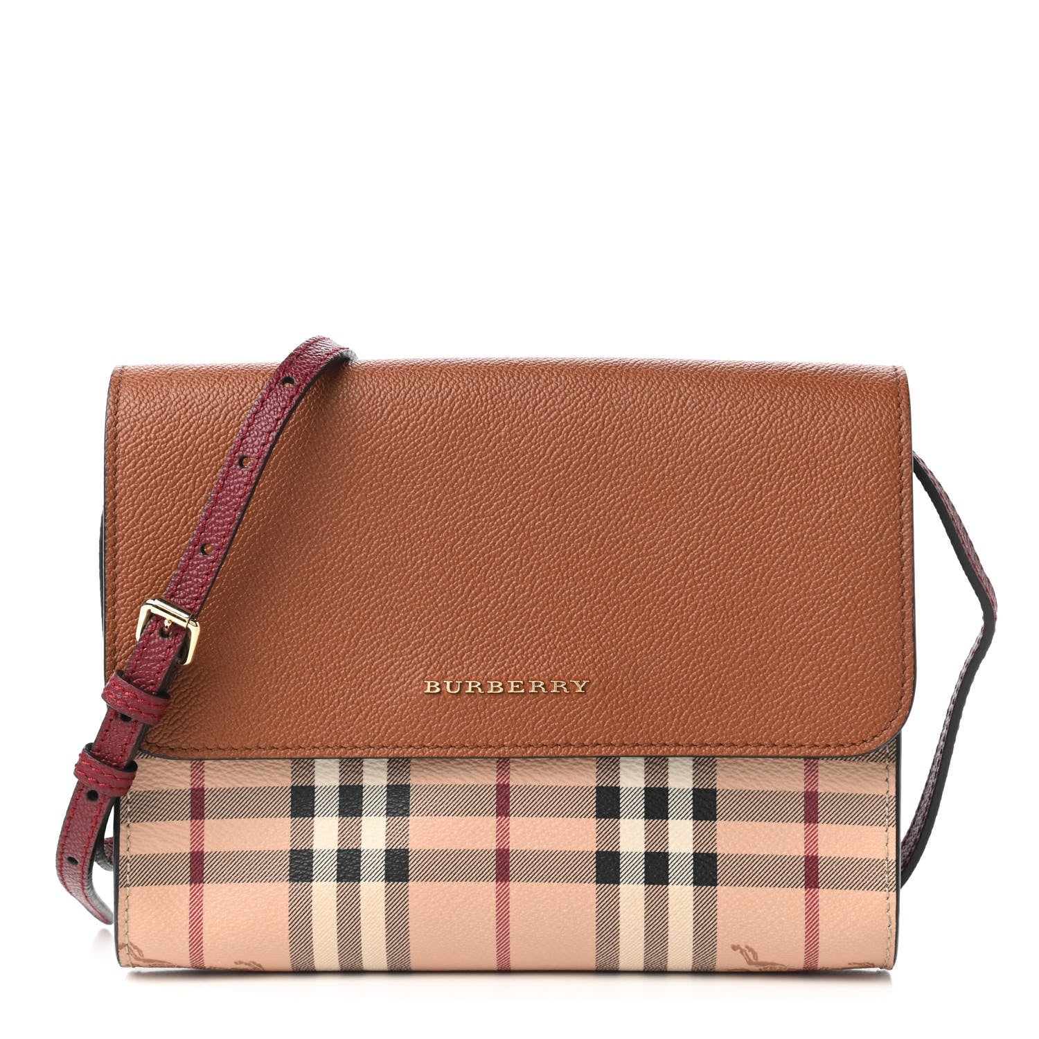 Burberry Haymarket Check Small Loxley Crossbody Bright Toffee 1 of 12