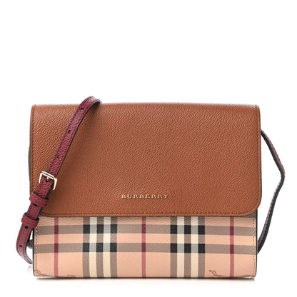 Burberry Haymarket Check Small Loxley Crossbody Bright Toffee 1 of 12