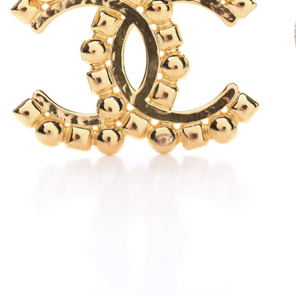 Chanel Pearl Crystal CC Brooch Gold 4 of 5