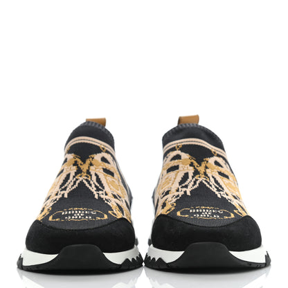 Hermes Knit Goatskin Womens Bow Sneakers 36 Black 2 of 7