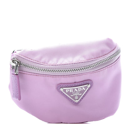 Prada Tessuto Nylon Travel Saffiano Metal Triangle Logo Mini Arm Pouch Rosa 1 of 8