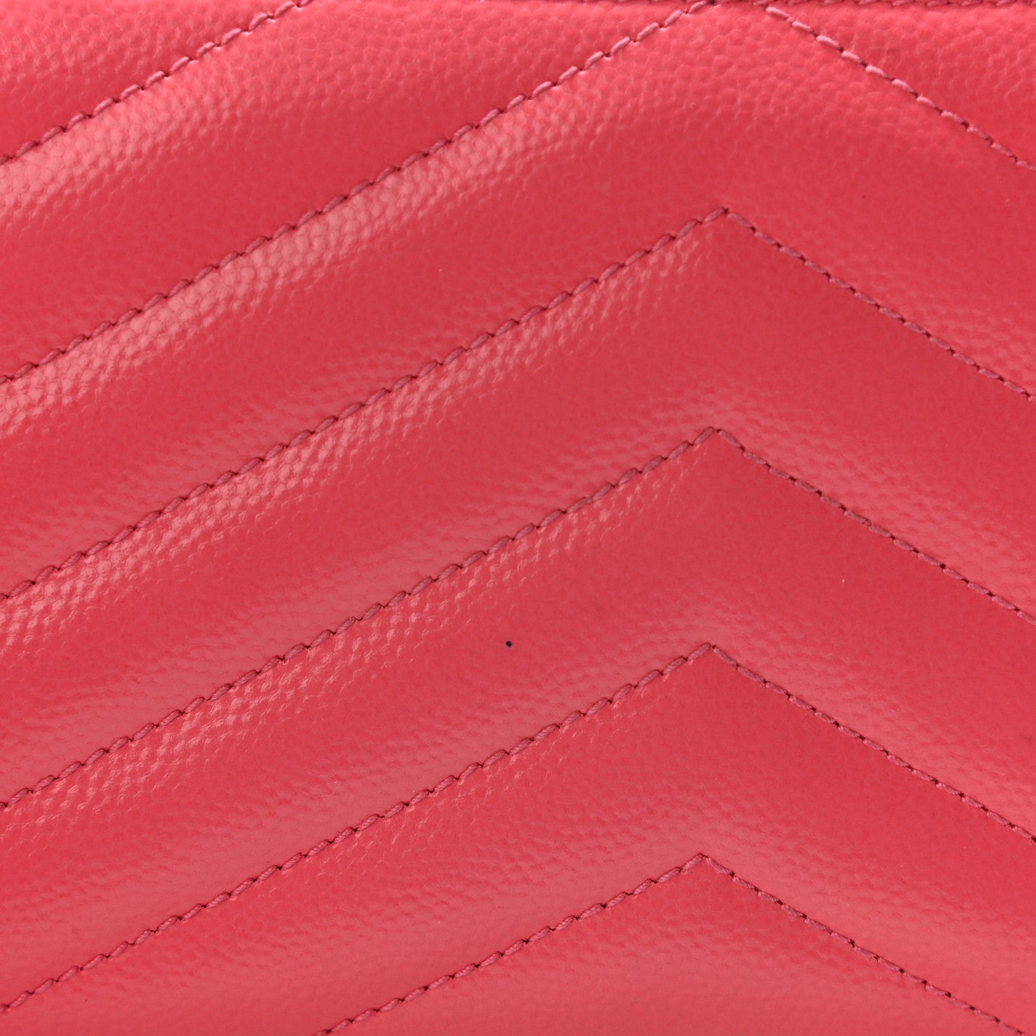 Saint Laurent Grain De Poudre Matelasse Chevron Monogram Zip Around Wallet Rose Clair 16 of 16