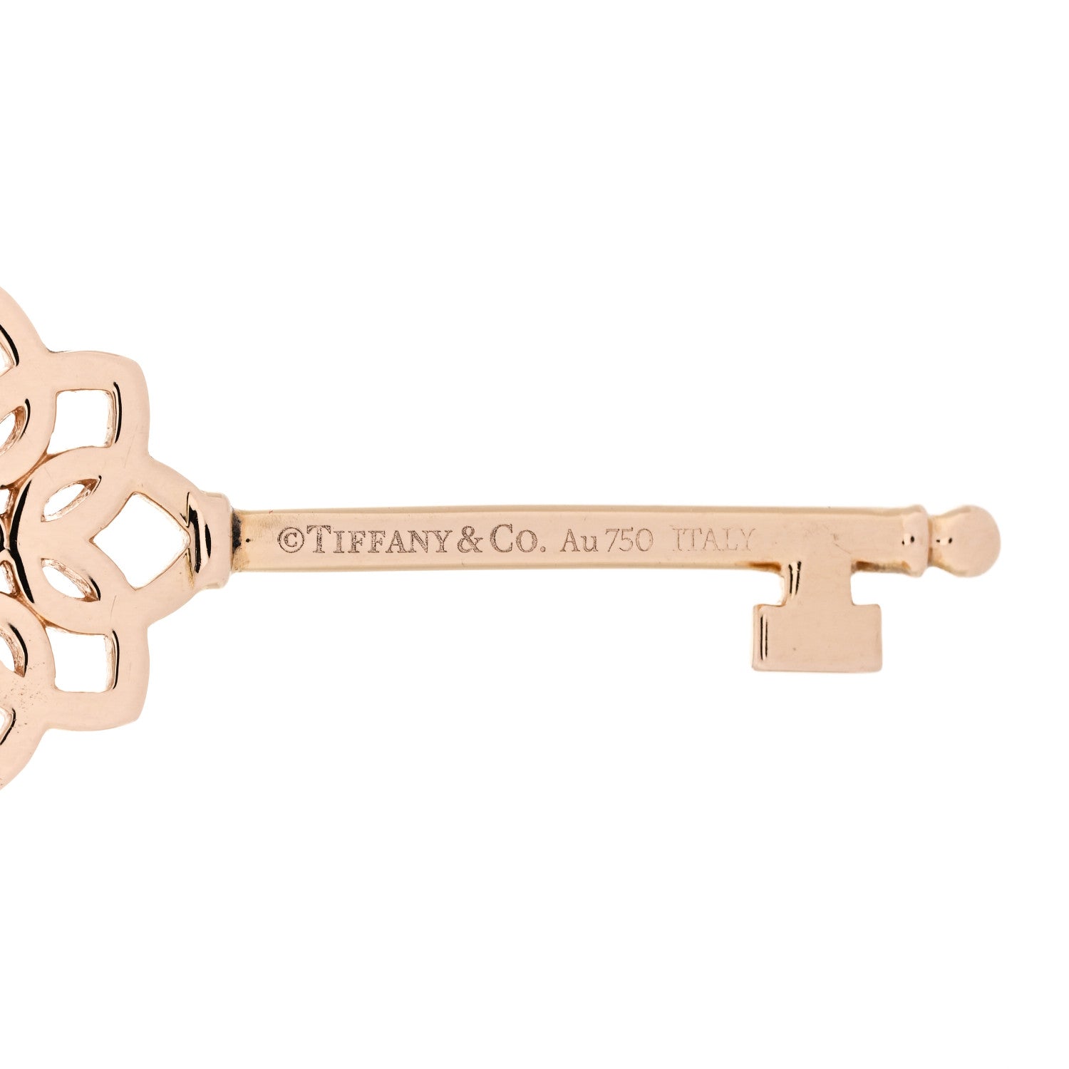 Tiffany 18K Rose Gold Diamond Medium Woven Key Pendant 4 of 4