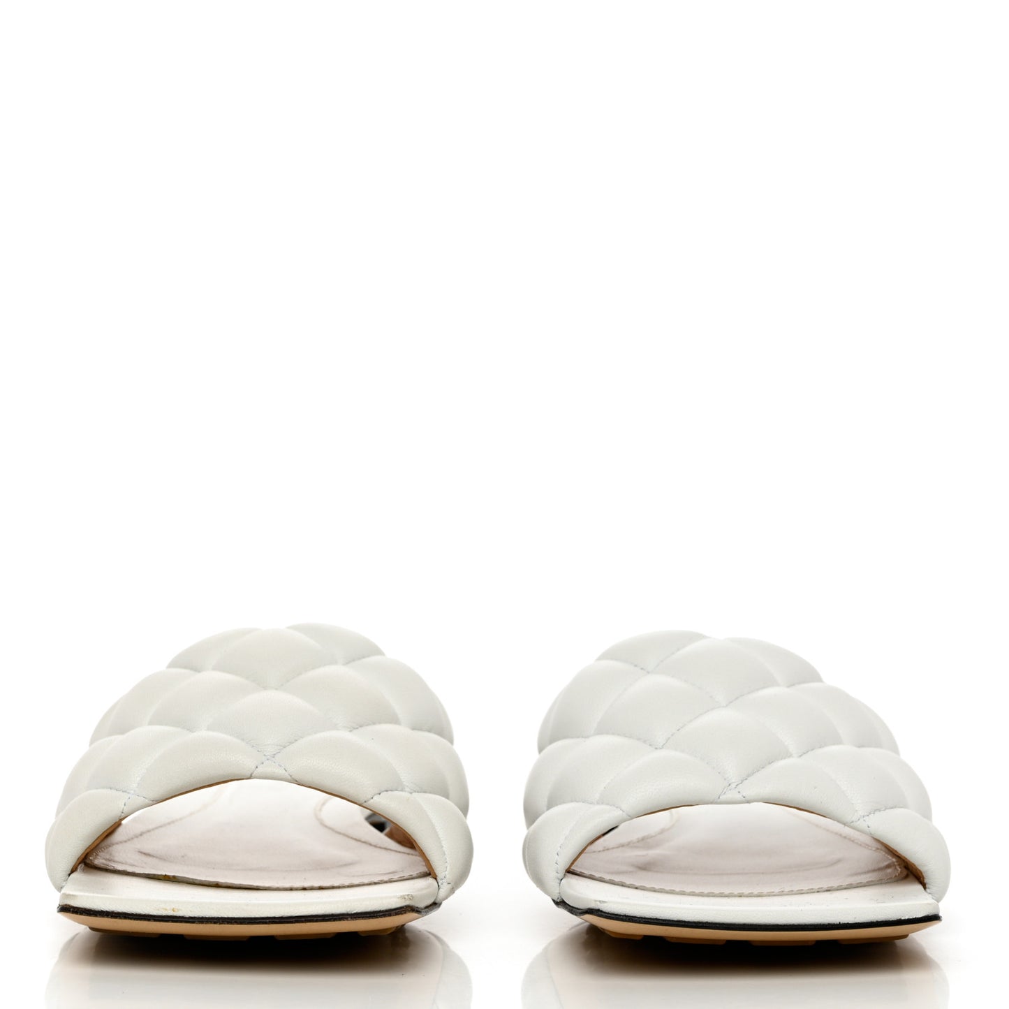 Nappa Matelasse Padded Flat Sandals 37 Optic White