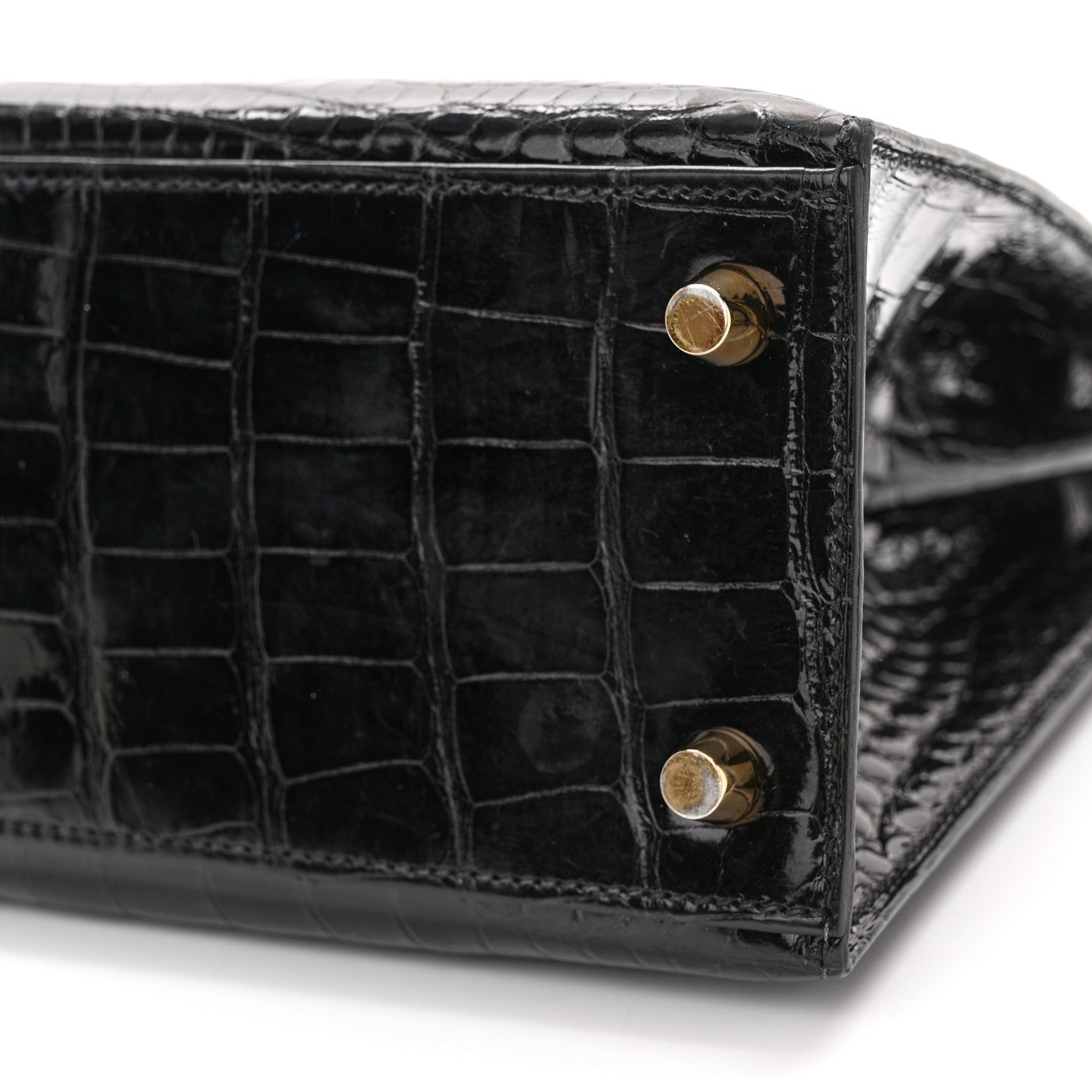 Hermes Shiny Alligator Kelly Sellier 25 Black 10 of 14