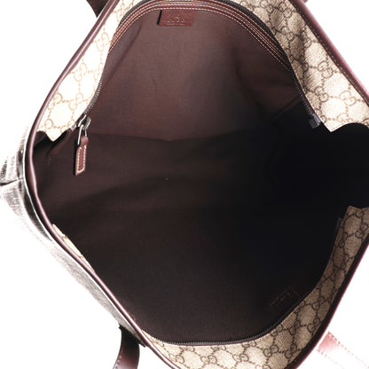 Gucci GG Supreme Monogram Medium Zippered Shopping Tote Dark Brown 4 of 9