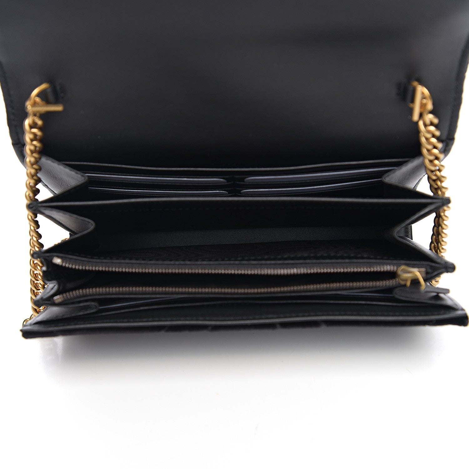 Gucci Velvet Matelasse GG Marmont Chain Wallet Black 4 of 9