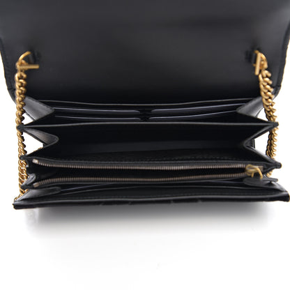 Gucci Velvet Matelasse GG Marmont Chain Wallet Black 4 of 9