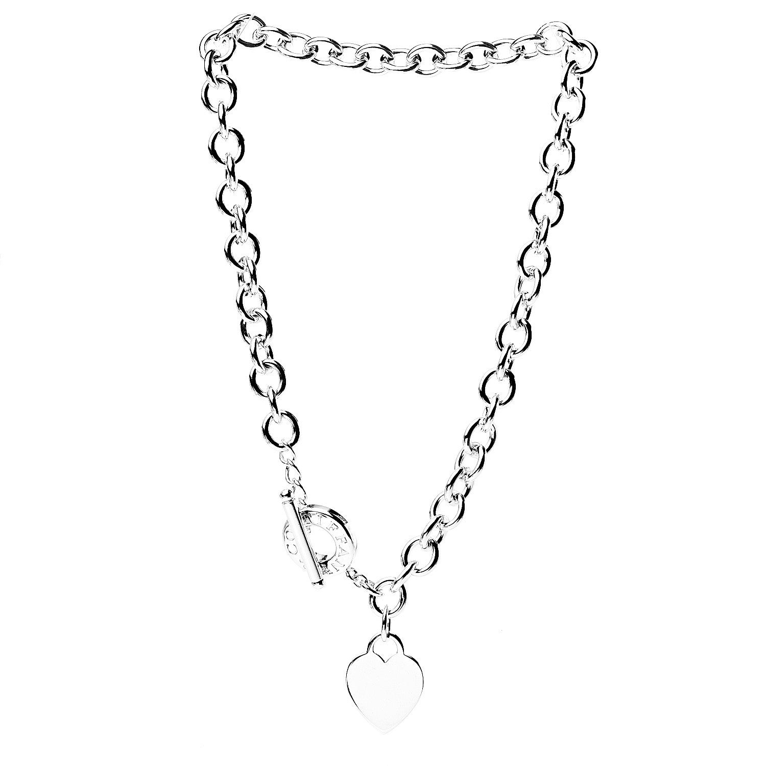 Tiffany Sterling Silver Heart Tag Toggle Necklace 2 of 5