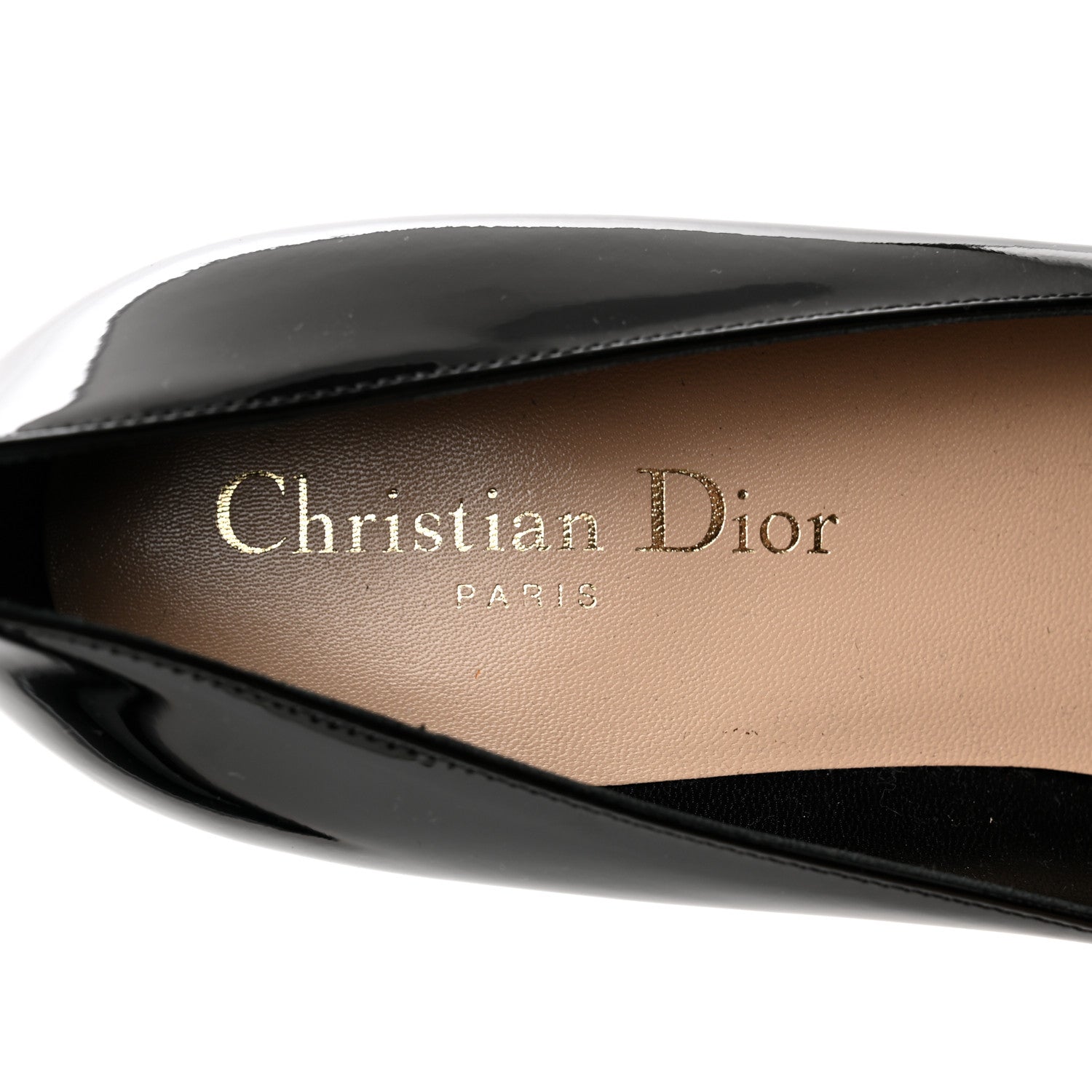 Christian Dior Patent Pointed Toe Low Heel Uniform Pumps 37 Black 7 of 8