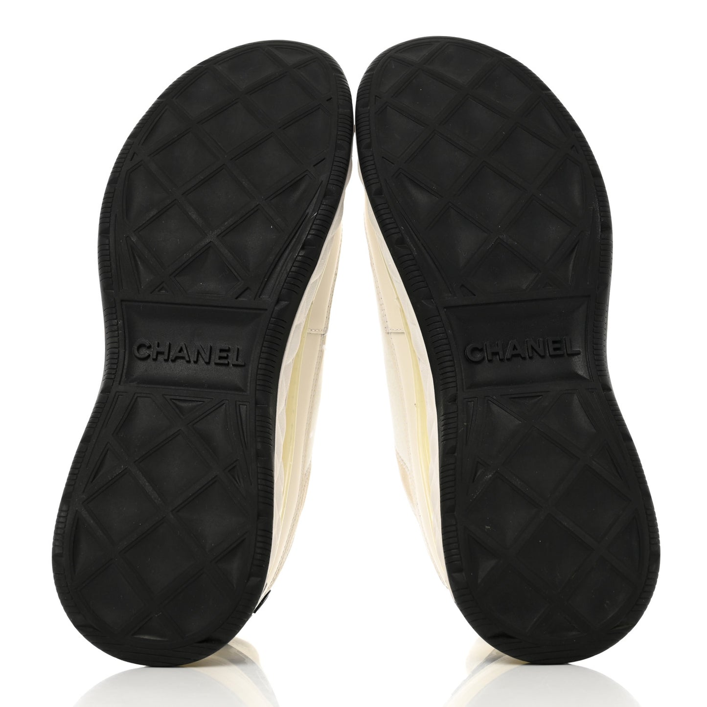 Velvet Calfskin Mixed Fibers CC Sneakers 40.5 Ivory Black