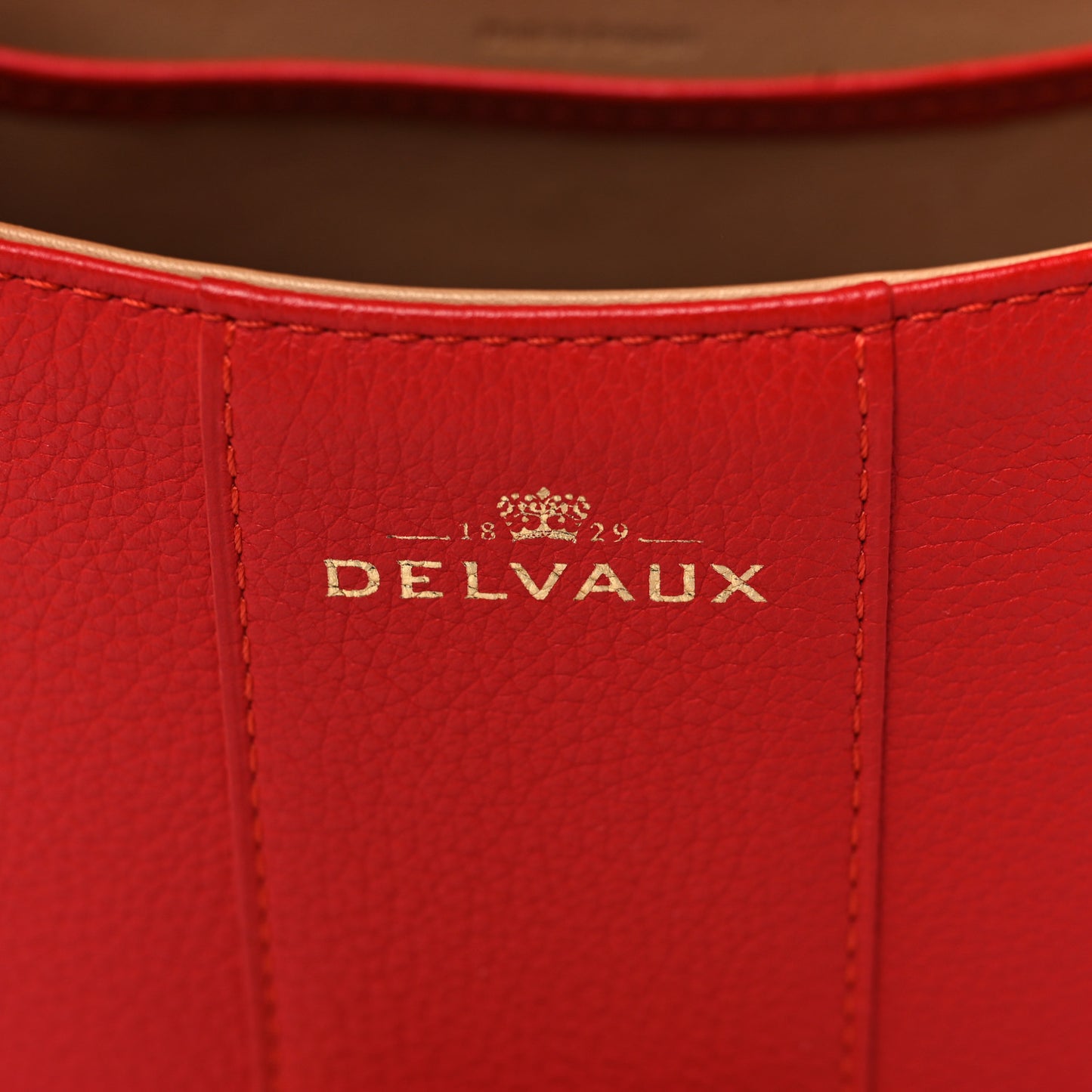 Grained Calfskin Mini Brillant Satchel Red