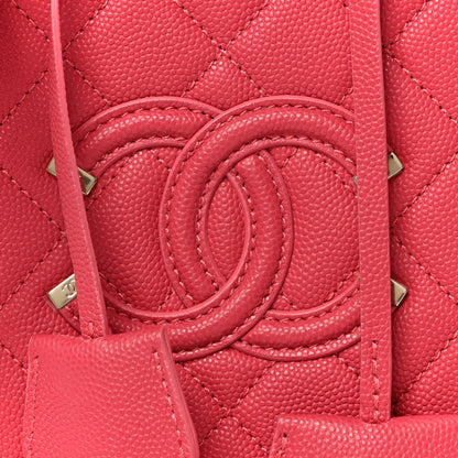 Chanel Caviar Quilted CC North South Filigree Vanity Case Pink 8 of 11