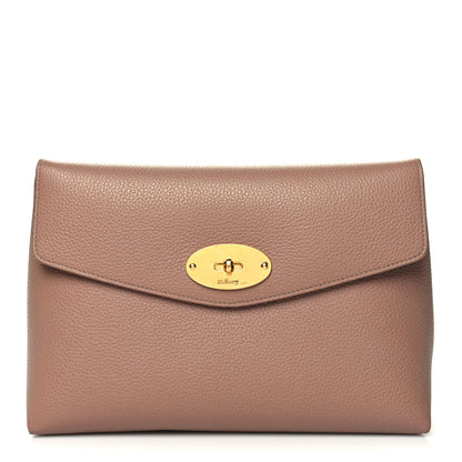 Mulberry Classic Grain Calfskin Darley Cosmetic Pouch Sable 1 of 9