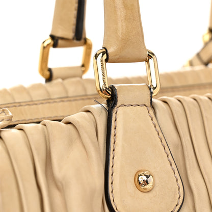 Dolce & Gabbana Calfskin Pleated Miss Gin Ruffle Bowler Tan 17 of 20