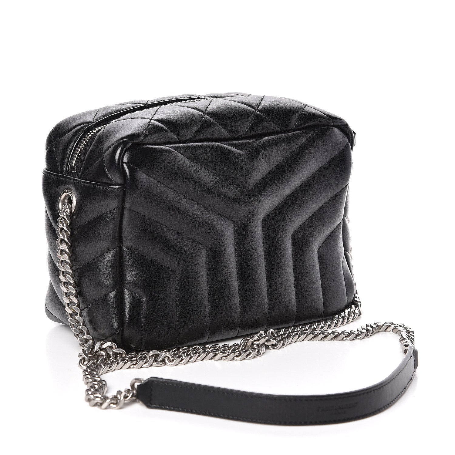 Saint Laurent Calfskin Y Quilted Monogram Small Loulou Bowling Bag Black 3 of 9