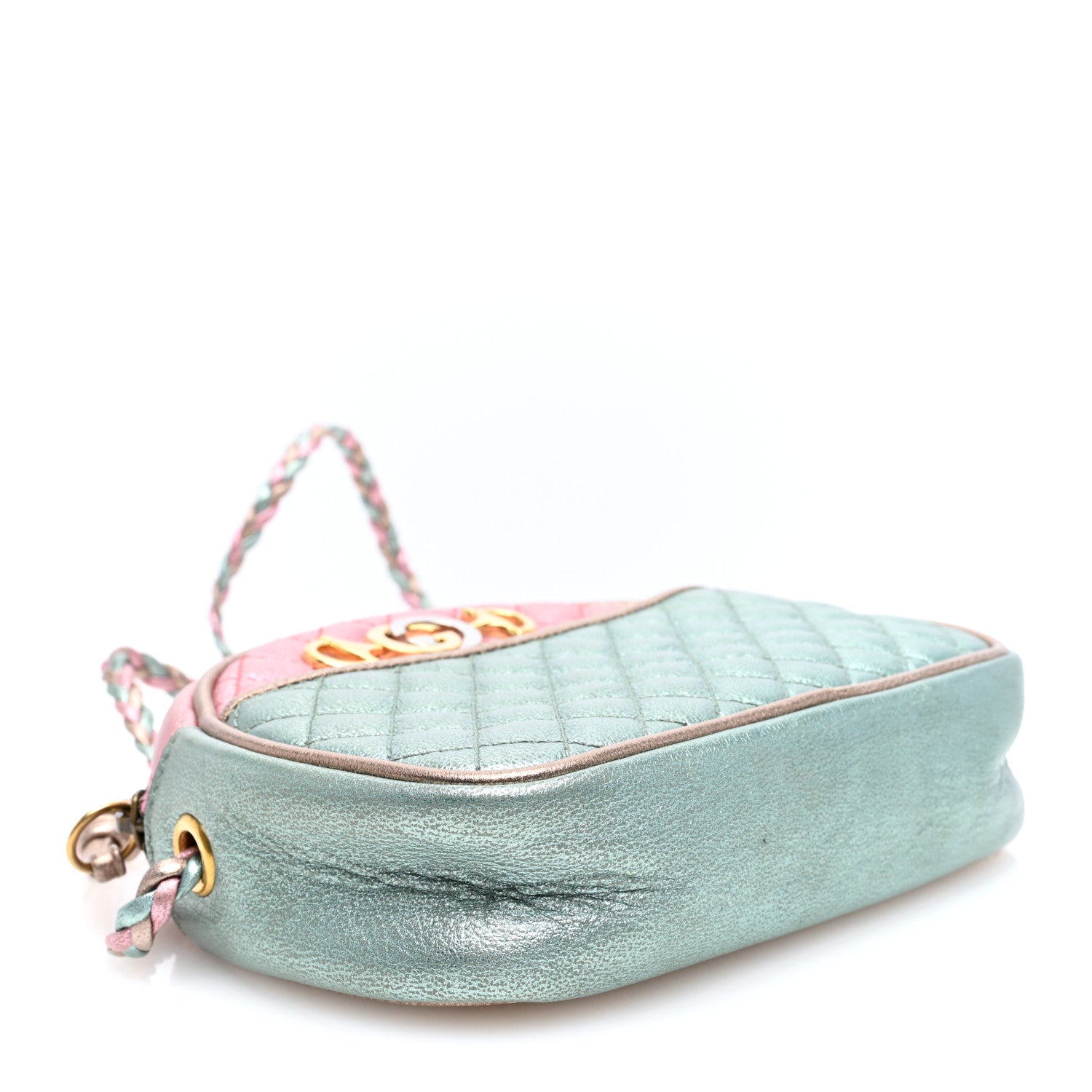 Gucci Laminated Nappa Trapuntata Mini Zumi Dome Shoulder Bag Rosa Lago Rame 4 of 10