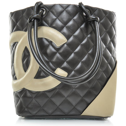 Chanel Calfskin Quilted Medium Cambon Tote Brown Beige 1 of 10