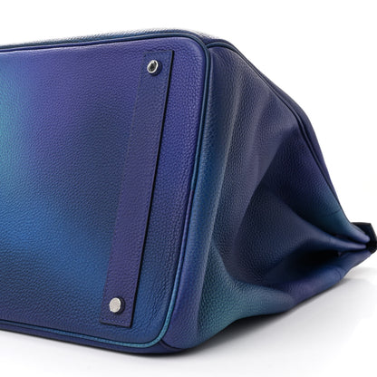 Hermes Togo HAC Cosmos Birkin 40 Bleu Nuit Violet Aqua 9 of 13