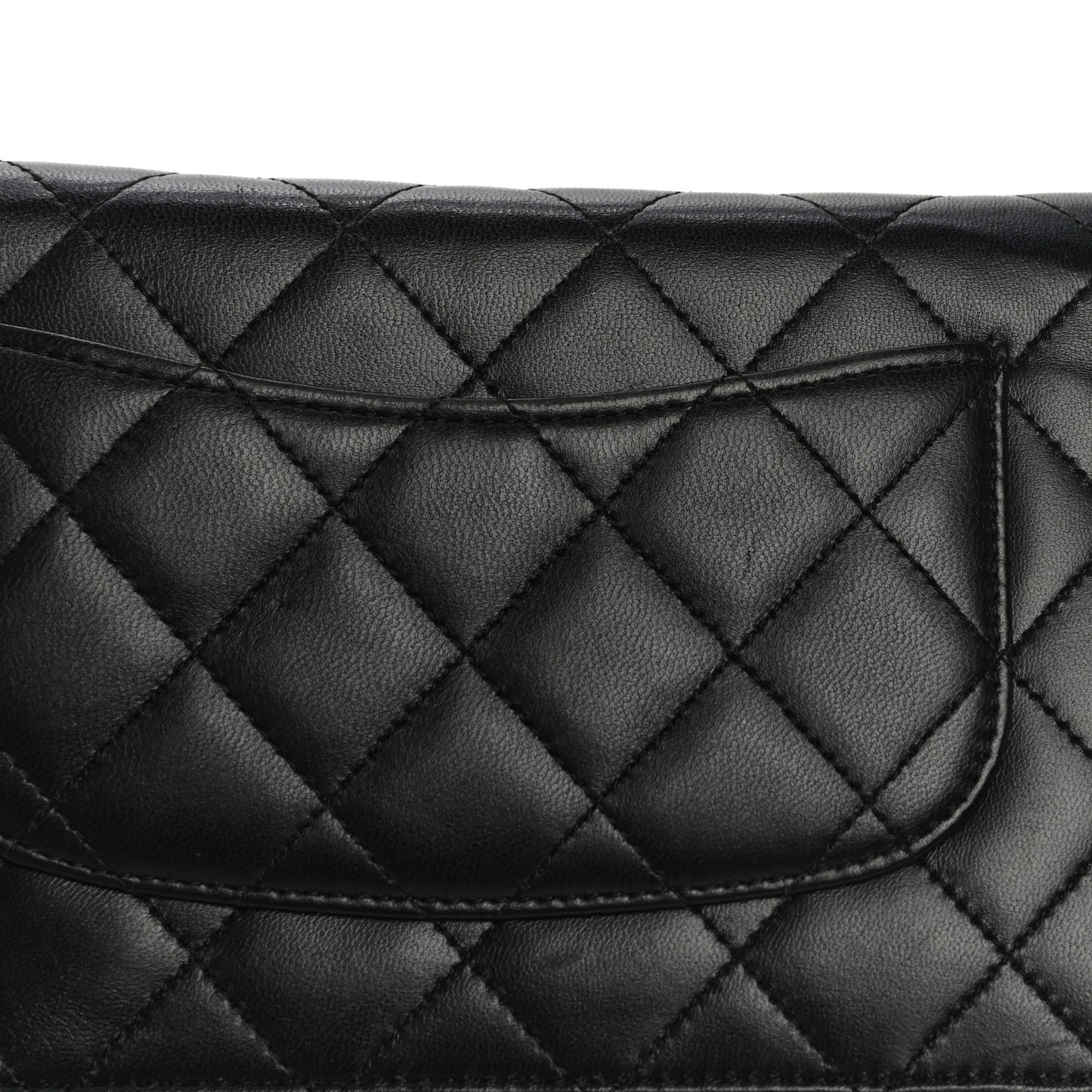Lambskin Quilted Wallet On Chain WOC Black