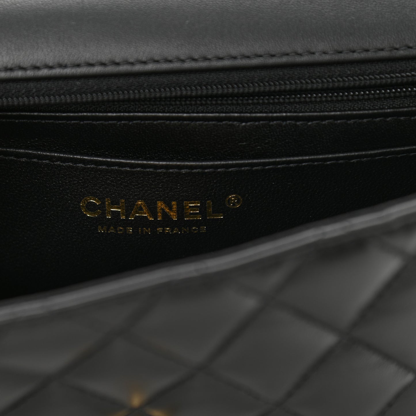 Lambskin Quilted Metal Mini Top Handle Rectangular Flap Black