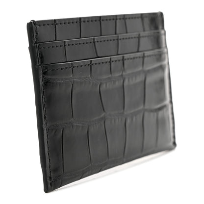Chanel Calfskin Crocodile Embossed Crococo Card Holder Black 3 of 8