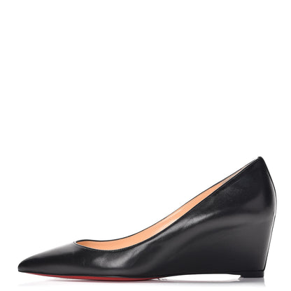 Christian Louboutin Shiny Nappa Pipina 55 Wedges 37.5 Black 1 of 13