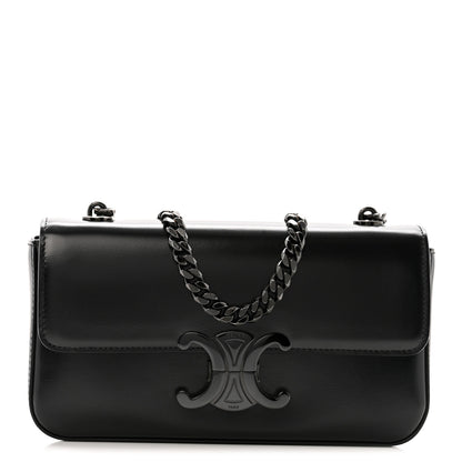 Celine Shiny Calfskin Triomphe Chain Bag Black 1 of 12