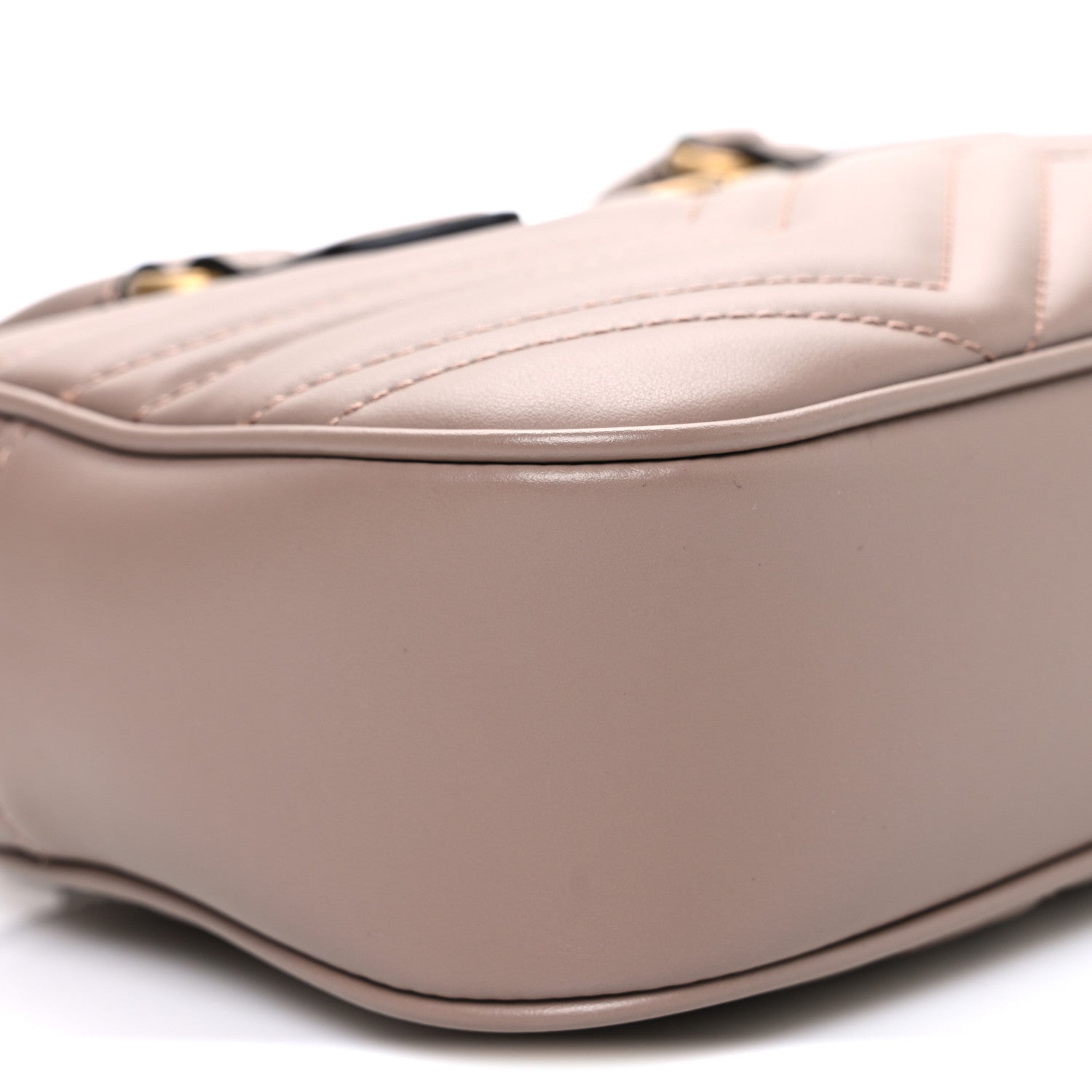 Gucci Calfskin Matelasse Small GG Marmont East West Shoulder Bag Porcelain Rose 9 of 10