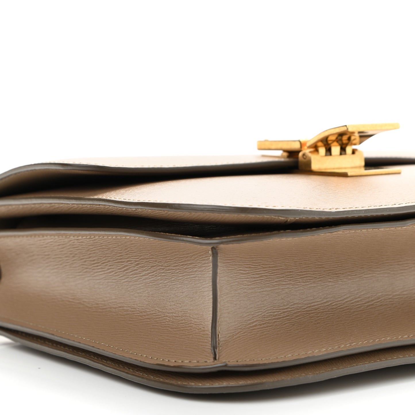 Liege Calfskin Medium Classic Box Flap Bag Taupe