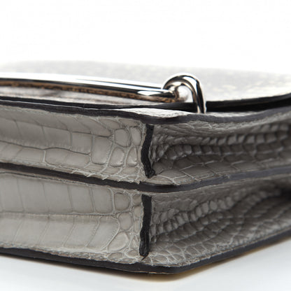 Hermes Matte Alligator Lizard Mini Sac Roulis Ombre Gris Perle 10 of 16