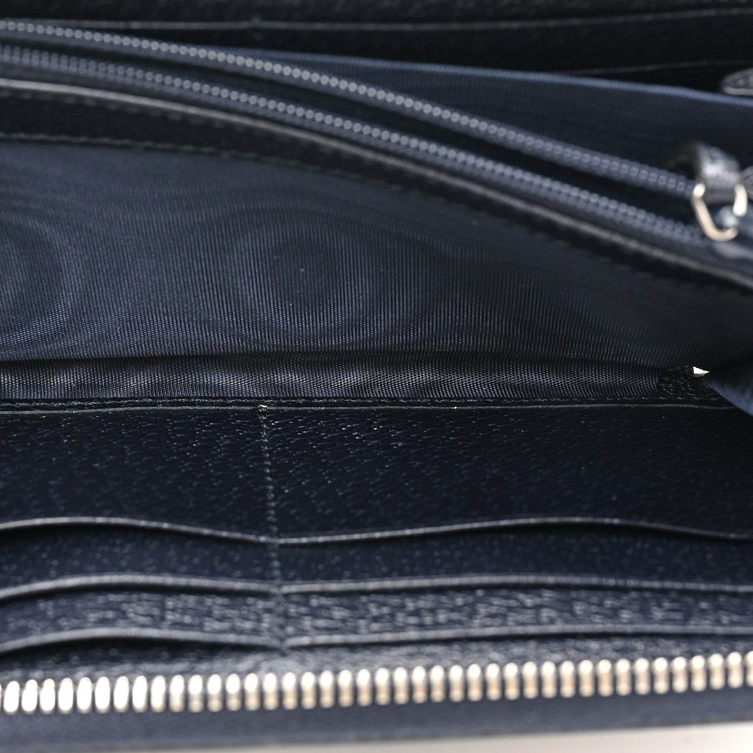 Gucci GG Supreme Monogram Textured Dollar Calfskin Web Ophidia Zip Around Wallet Beige Blue 5 of 13