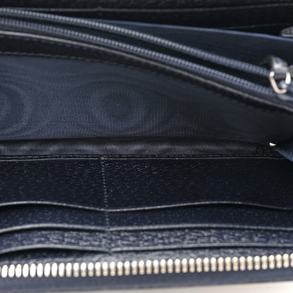 Gucci GG Supreme Monogram Textured Dollar Calfskin Web Ophidia Zip Around Wallet Beige Blue 5 of 13