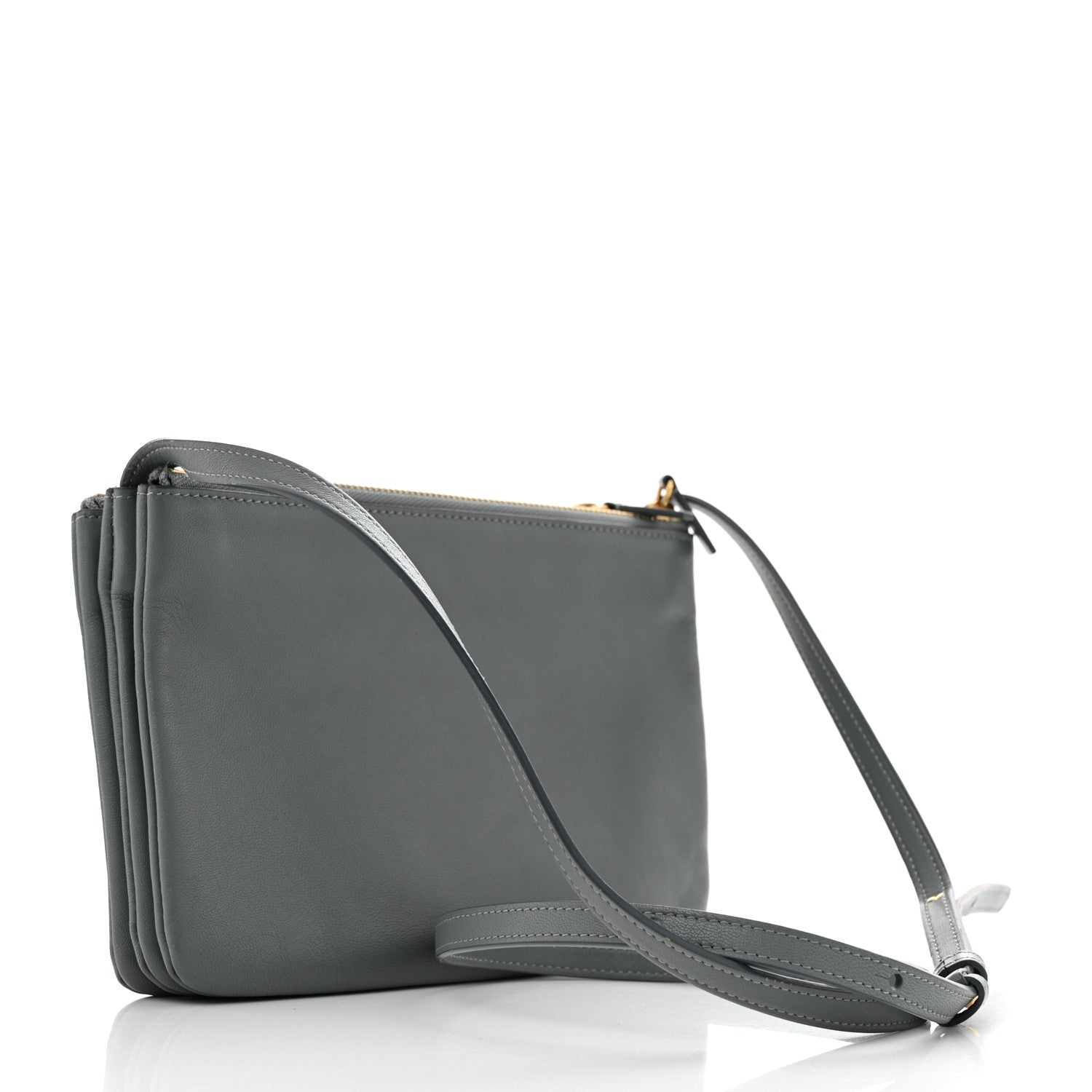 Celine Lambskin Small Trio Crossbody Bag Smoke 2 of 13