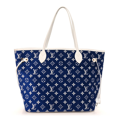 Louis Vuitton Jacquard Velvet Monogram LV Match Neverfull MM Bleu 1 of 10