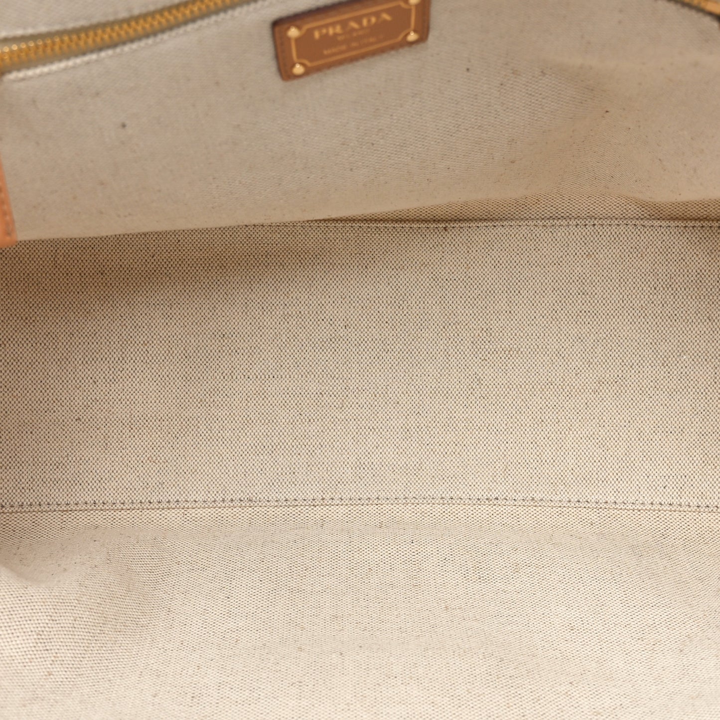 Linen Vitello Large Logo Tote Natural