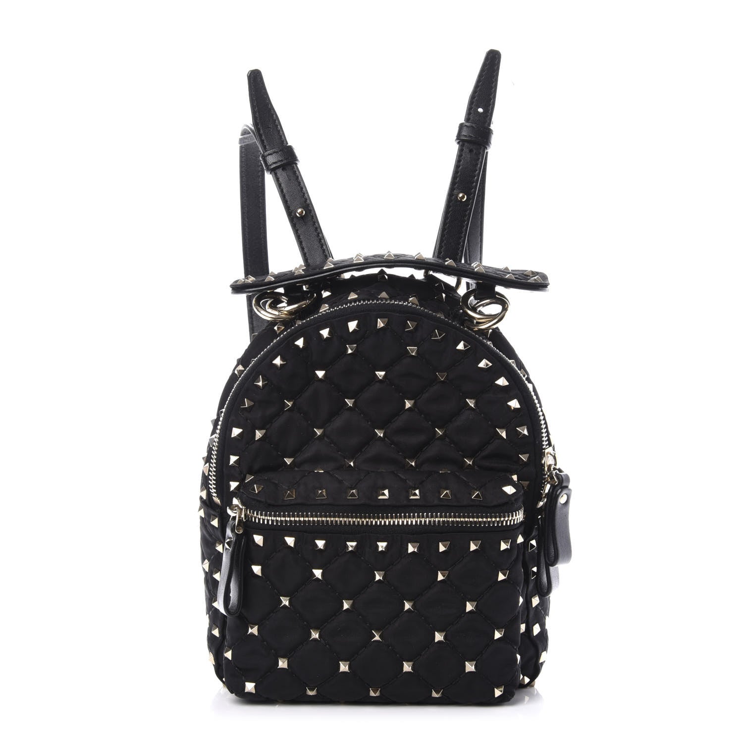 Valentino Garavani Nylon Quilted Mini Rockstud Spike Backpack Black 611199 – FASHIONPHILE