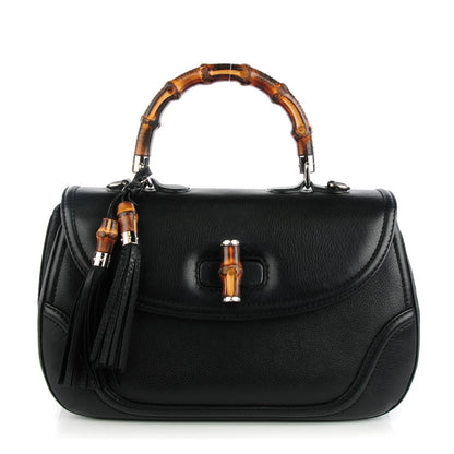 Gucci Calfskin Large New Bamboo Top Handle Bag Black 1 of 7