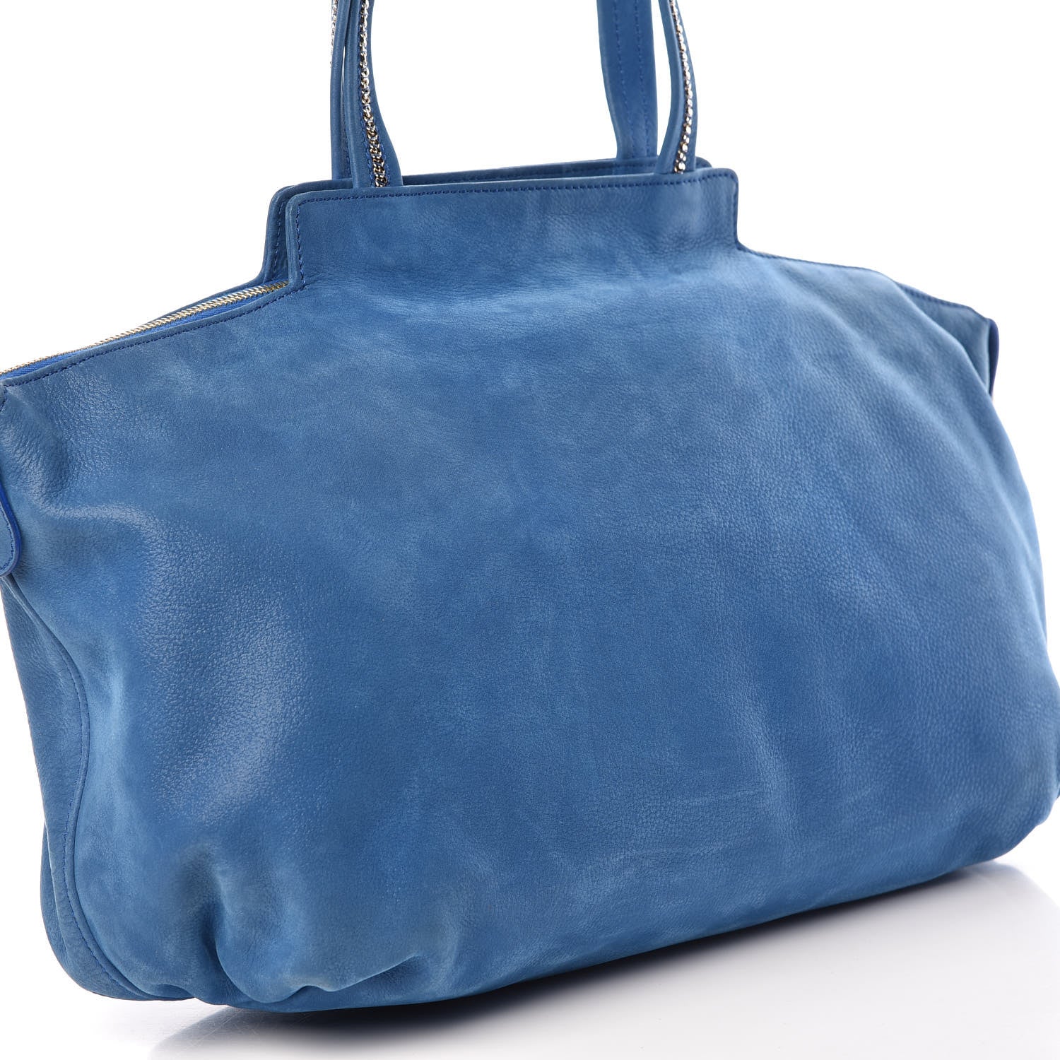 Fendi Metallic Nubuck Medium Chains Tote Carta Zucchero 10 of 10