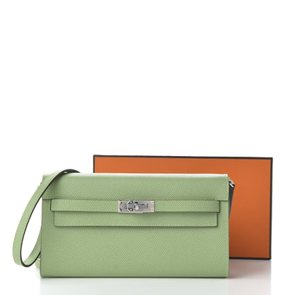 Hermes Epsom Verso Kelly Wallet To Go Vert Criquet Bleu Brume 10 of 10