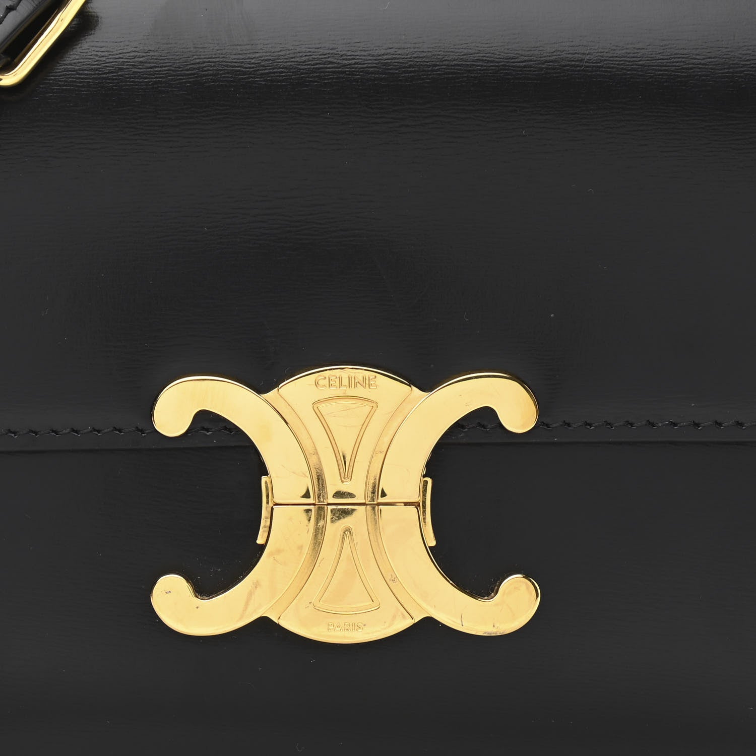 Celine Shiny Calfskin Teen Triomphe Black 8 of 10