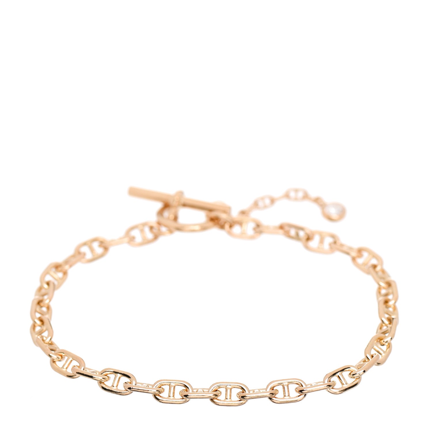 Hermes 18K Yellow Gold Diamond Chaine d'Ancre Enchainee Bracelet SH 3 of 5